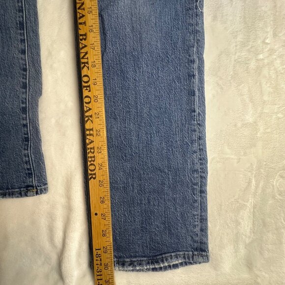 Pistola Distressed Blue Denim Jeans High rise Sz 26 Ripped knee Straight Leg - Picture 5 of 10